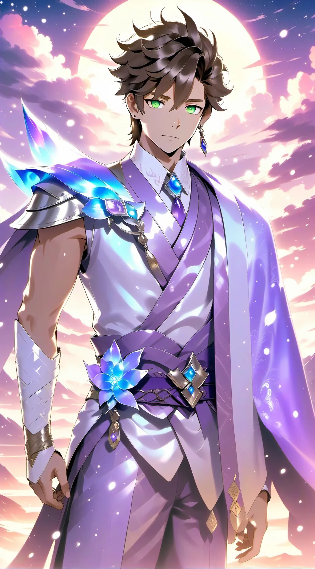 ai character: sun background