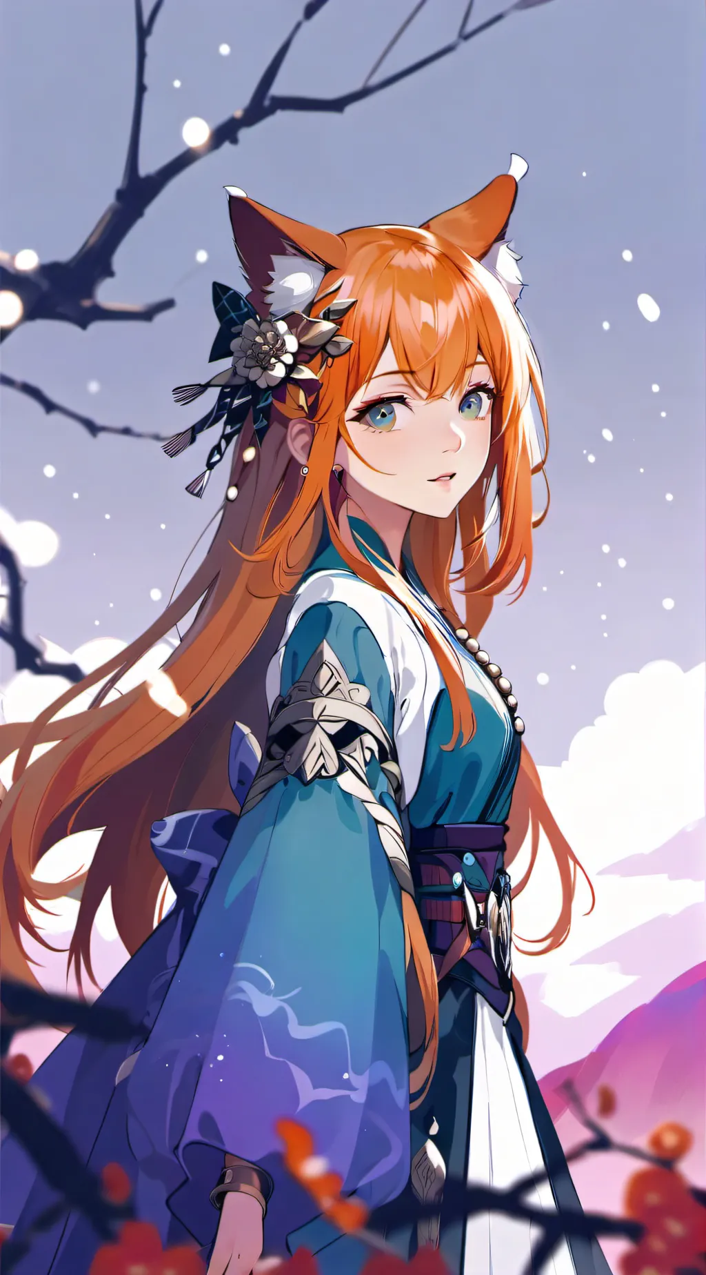 ai character: violet background