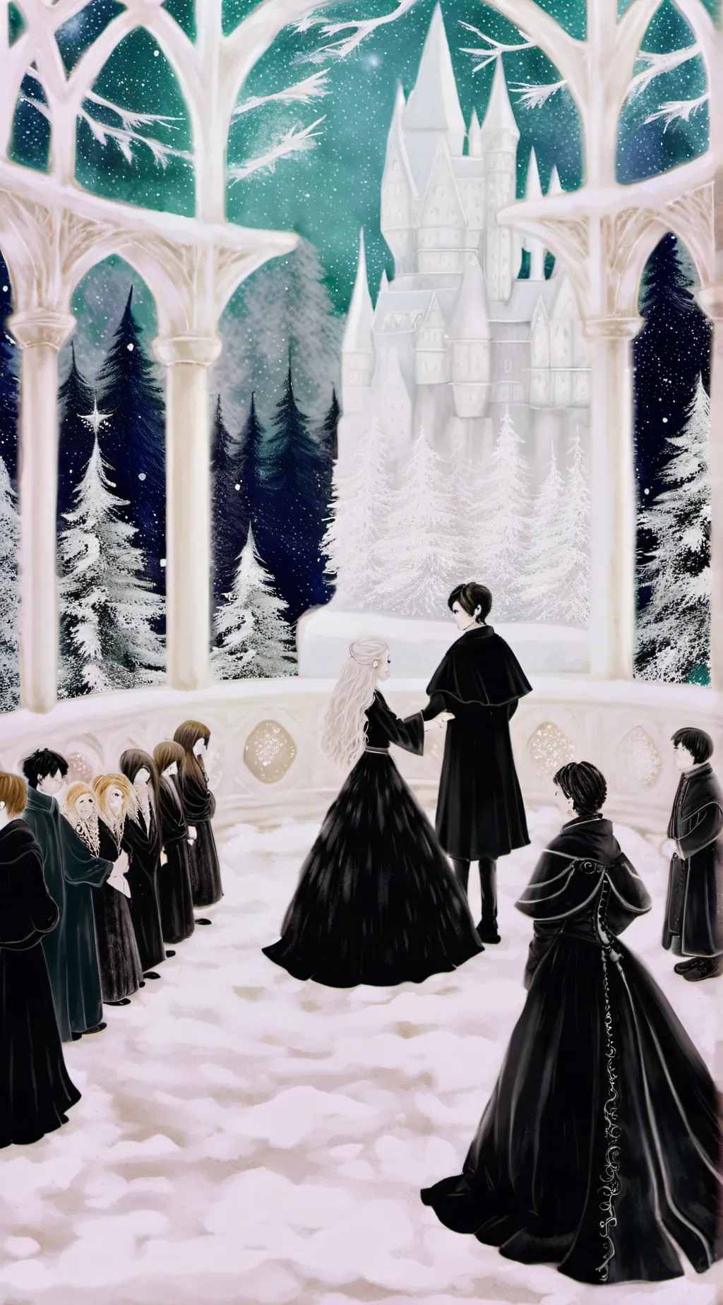 ai character: Yule ball  background