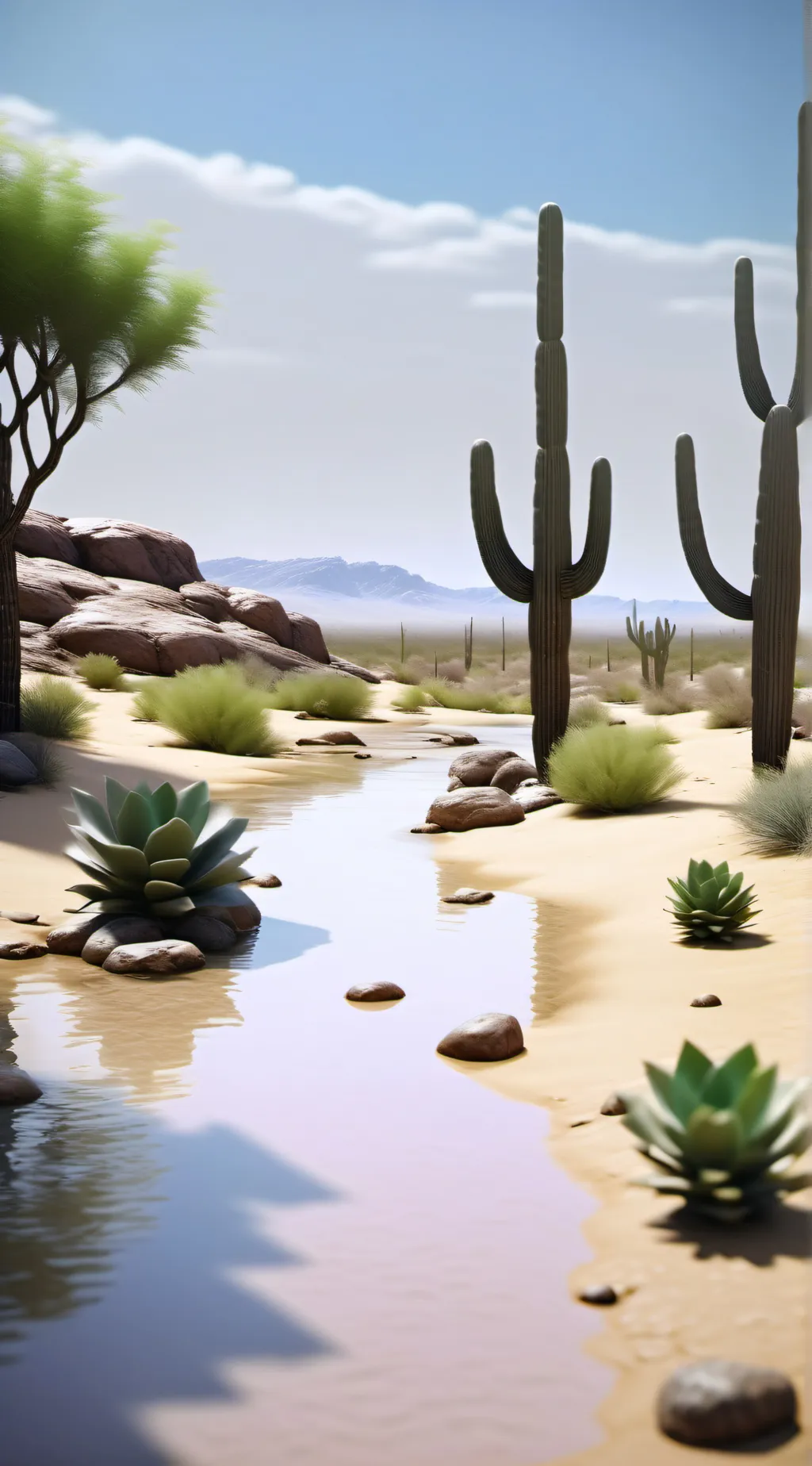 ai character: desert survival background