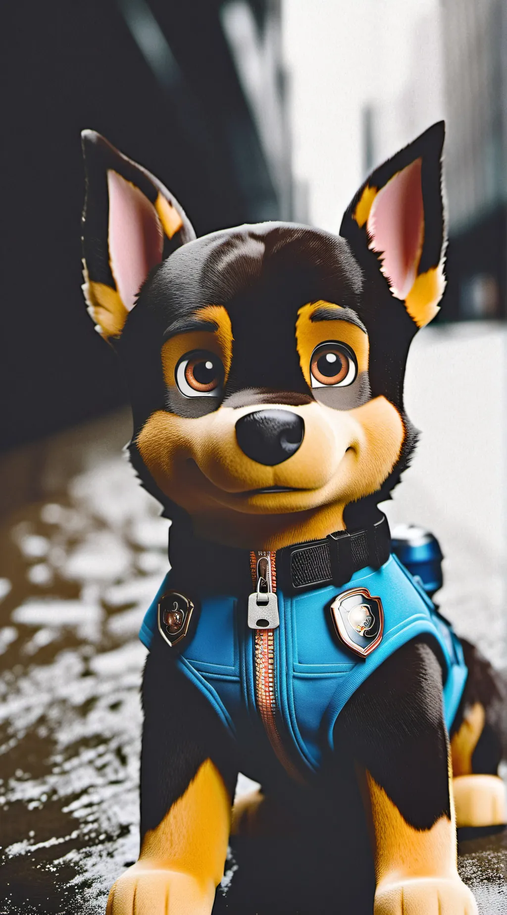 ai character: chase paw patrol  background