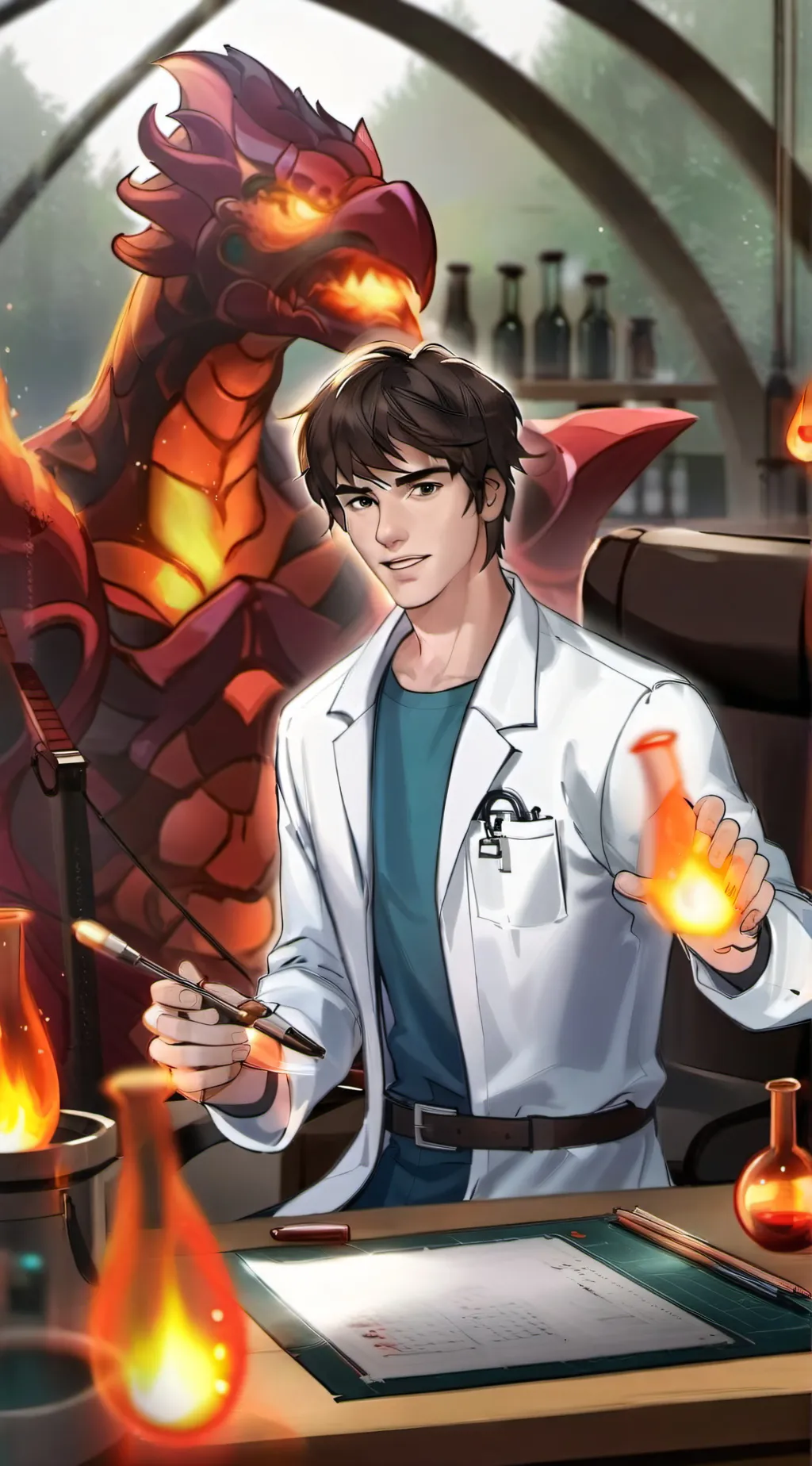 ai character: Fire boy background