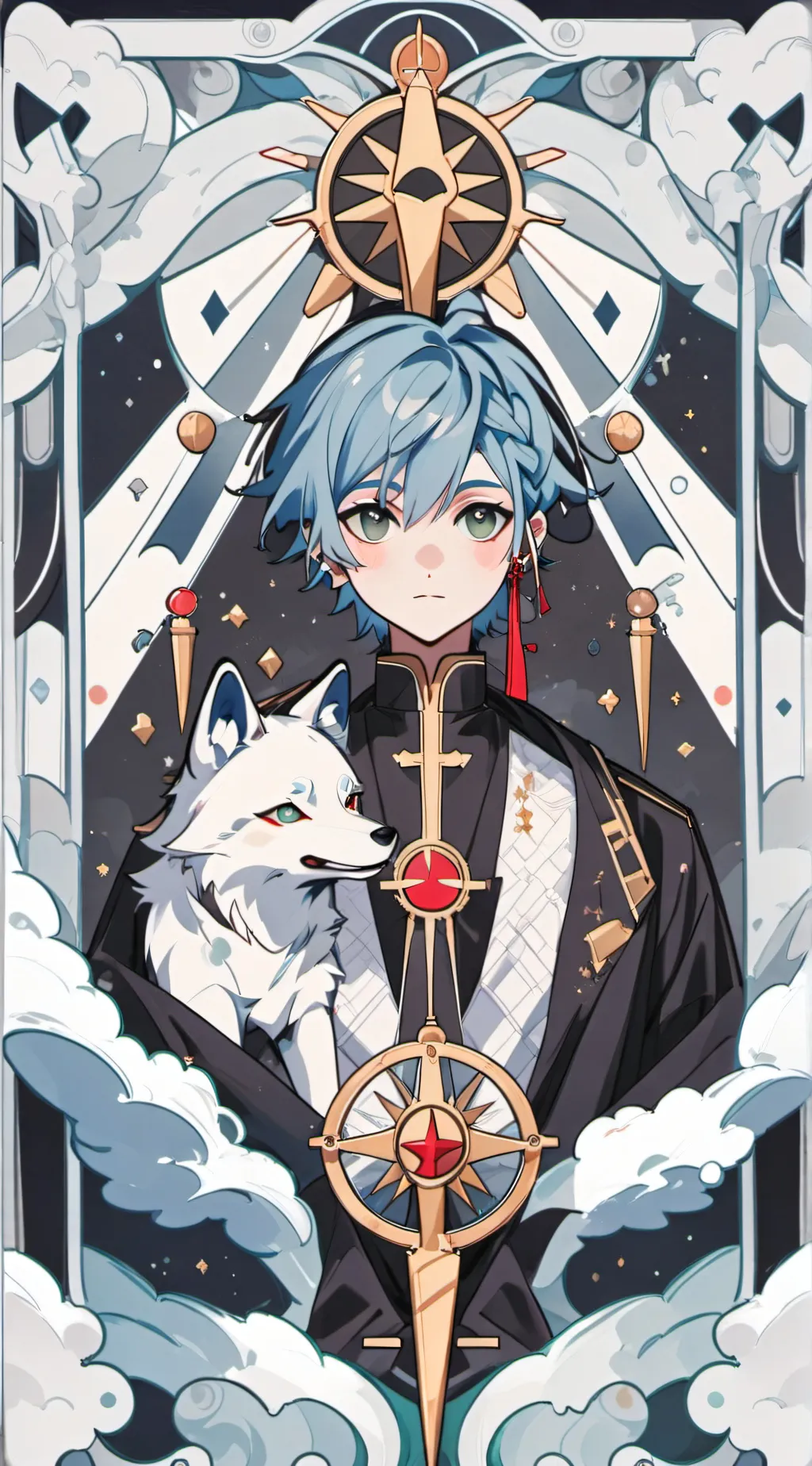 ai character: lake background