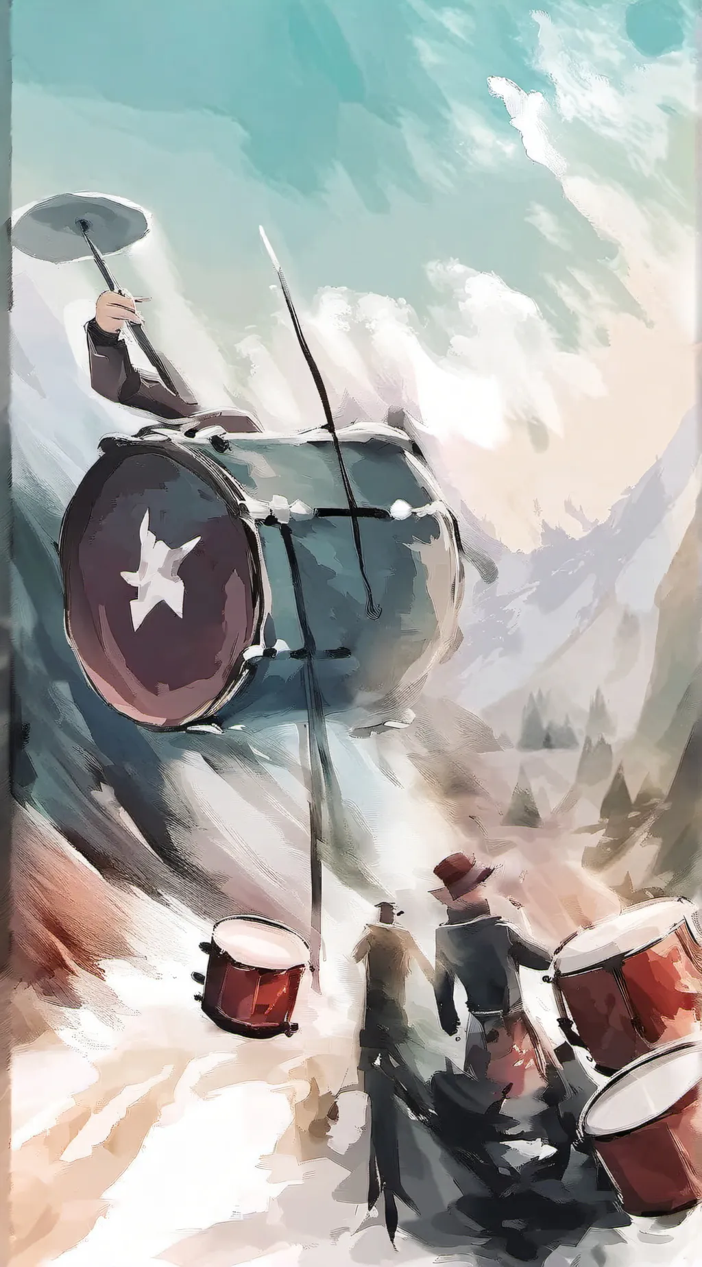 ai character: Drumsy back rooms background