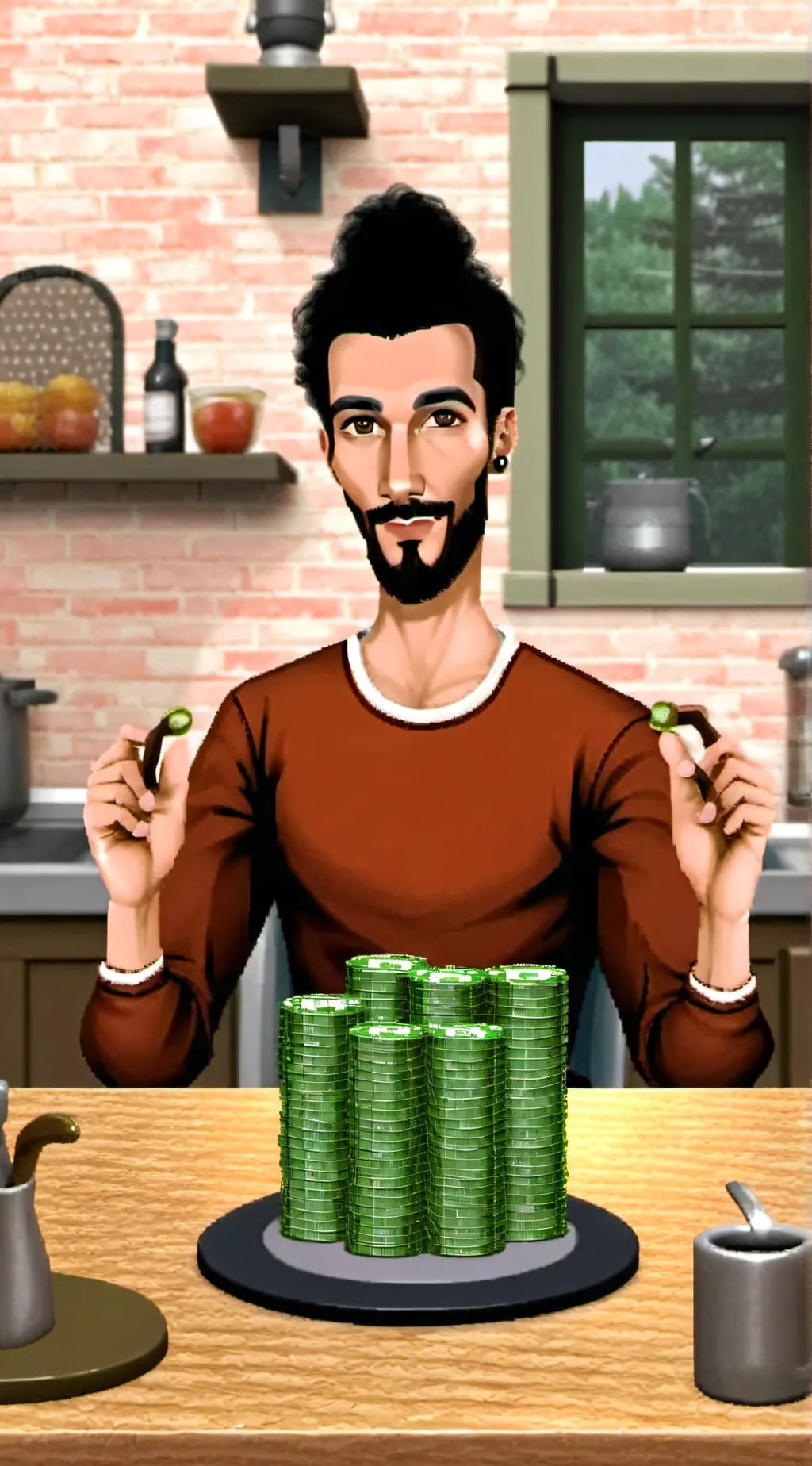 ai character: king of cream background