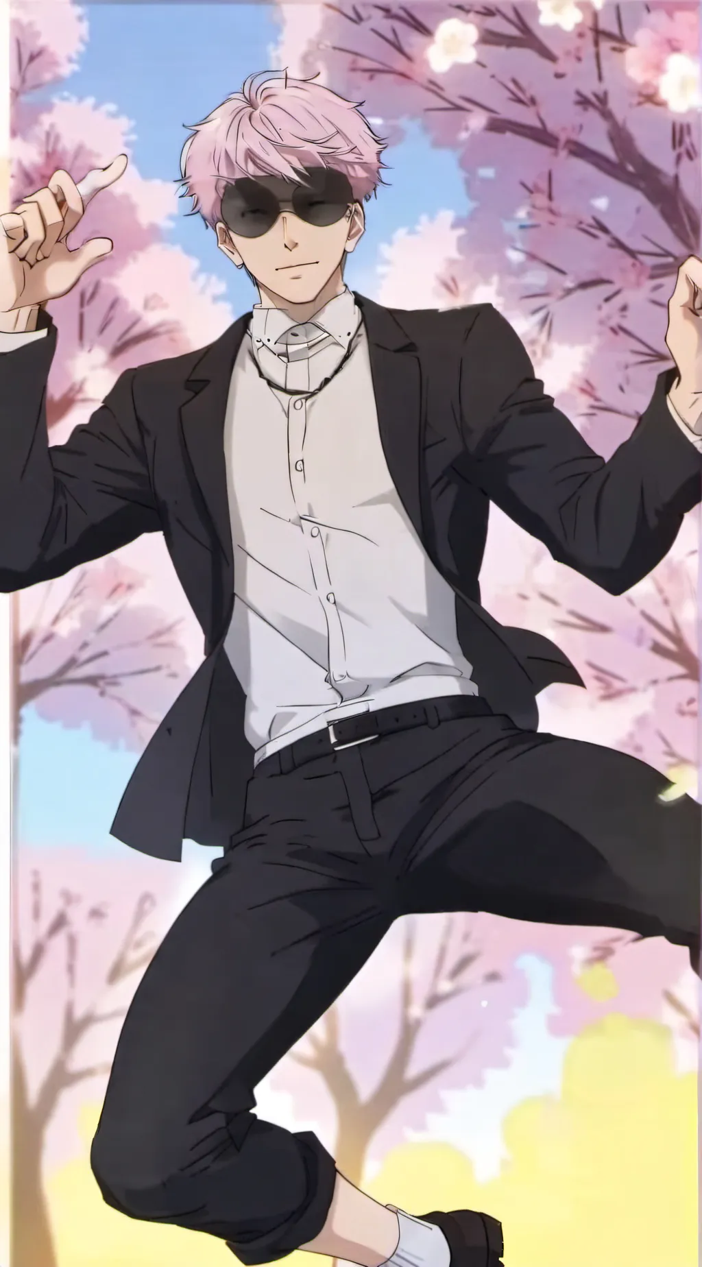 ai character: Gojo from temu  background