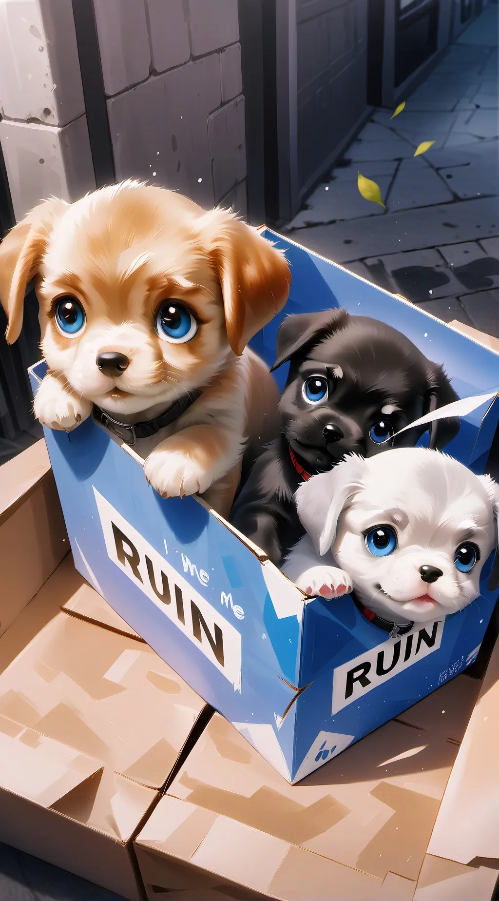 ai character: Abandoned dogs background