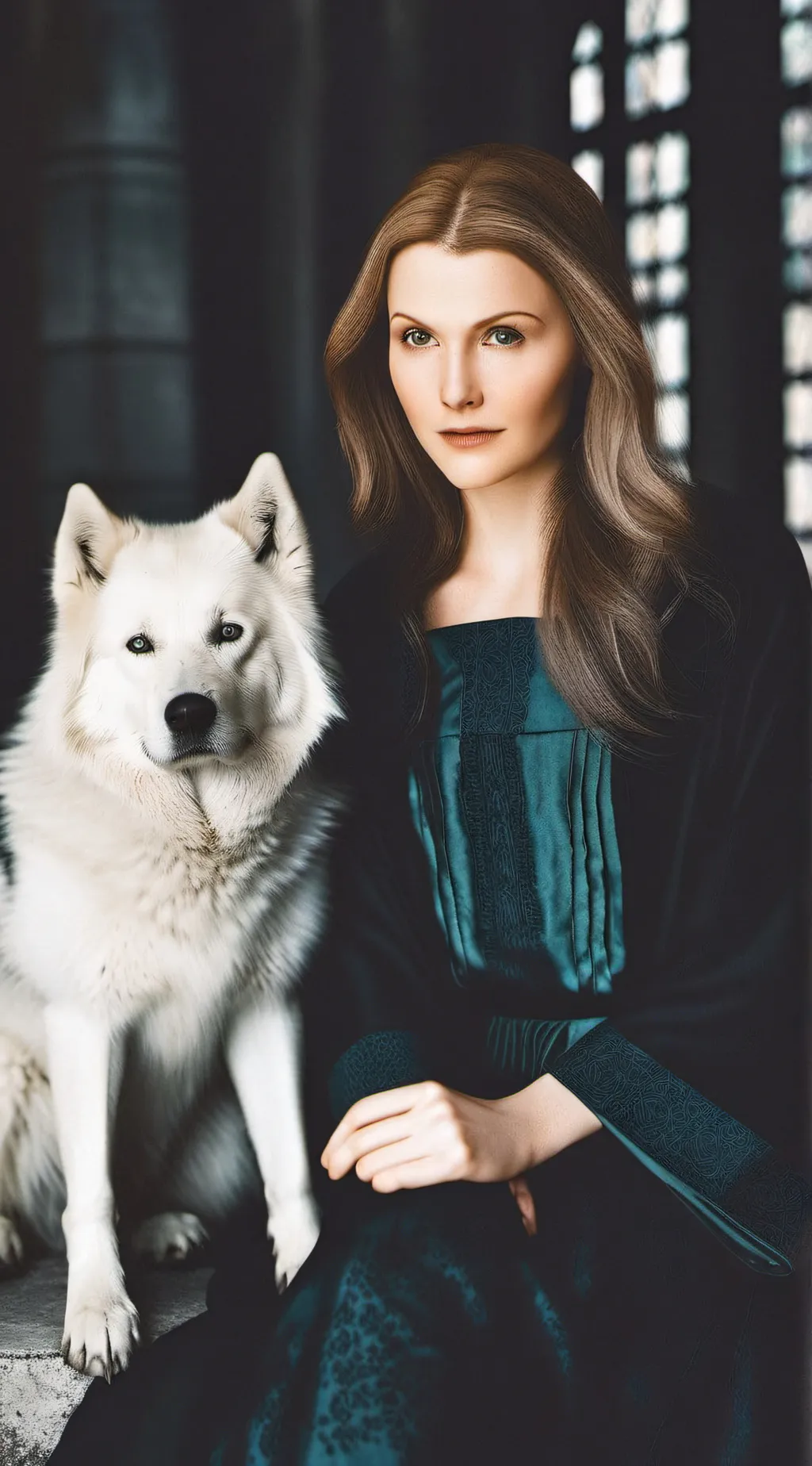 ai character: celestial moons background