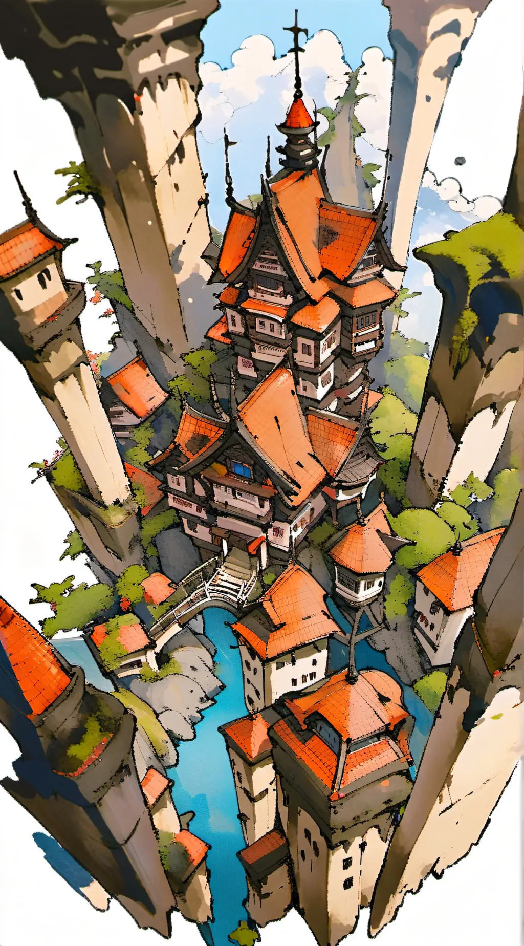 ai character: Outside in  background