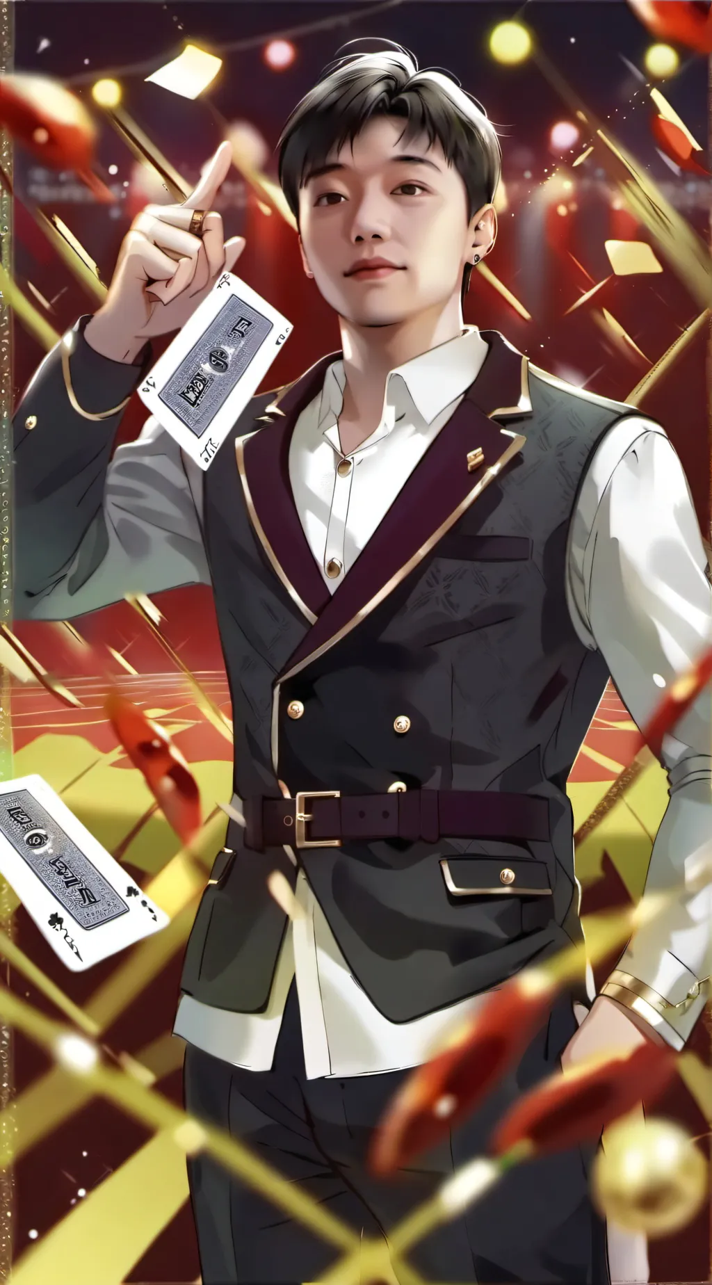 ai character: radio apple  background