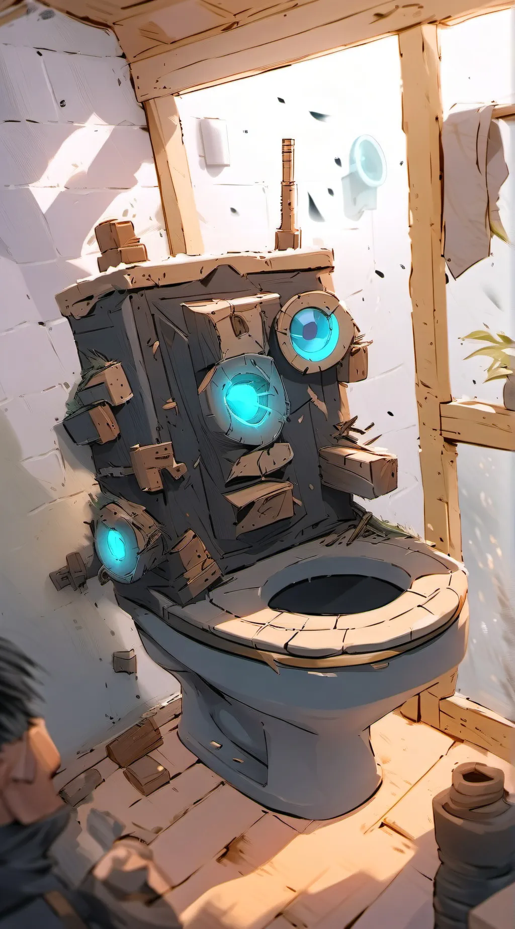 ai character: Dj toilet 3.0 background