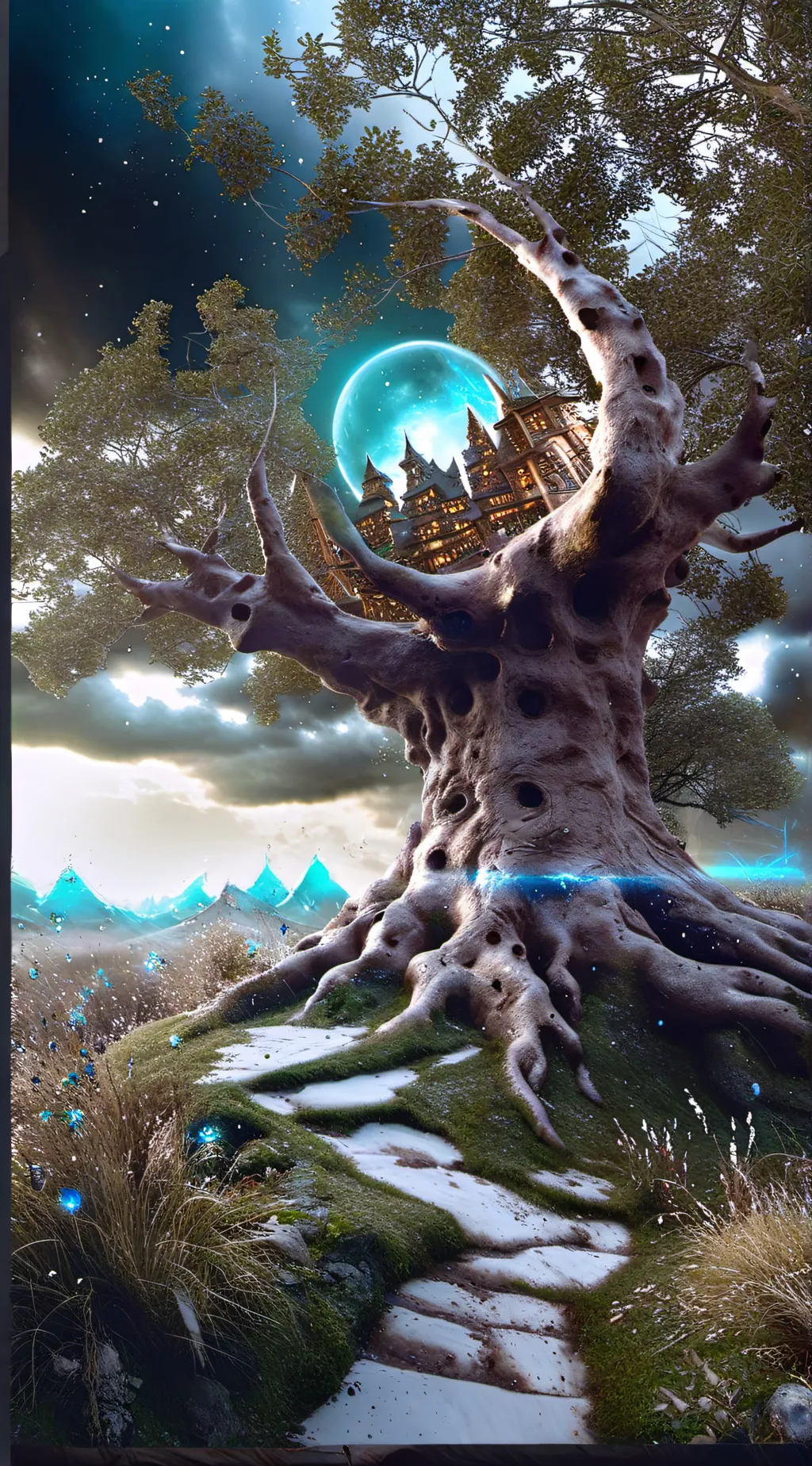 ai character: God of tree background