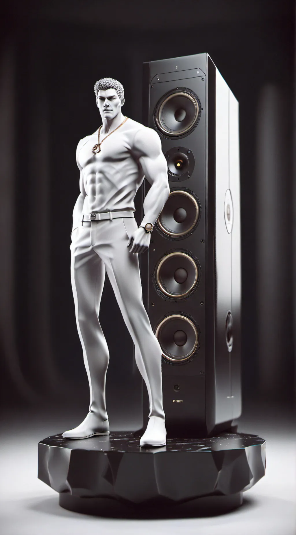 ai character: titan speaker man  background