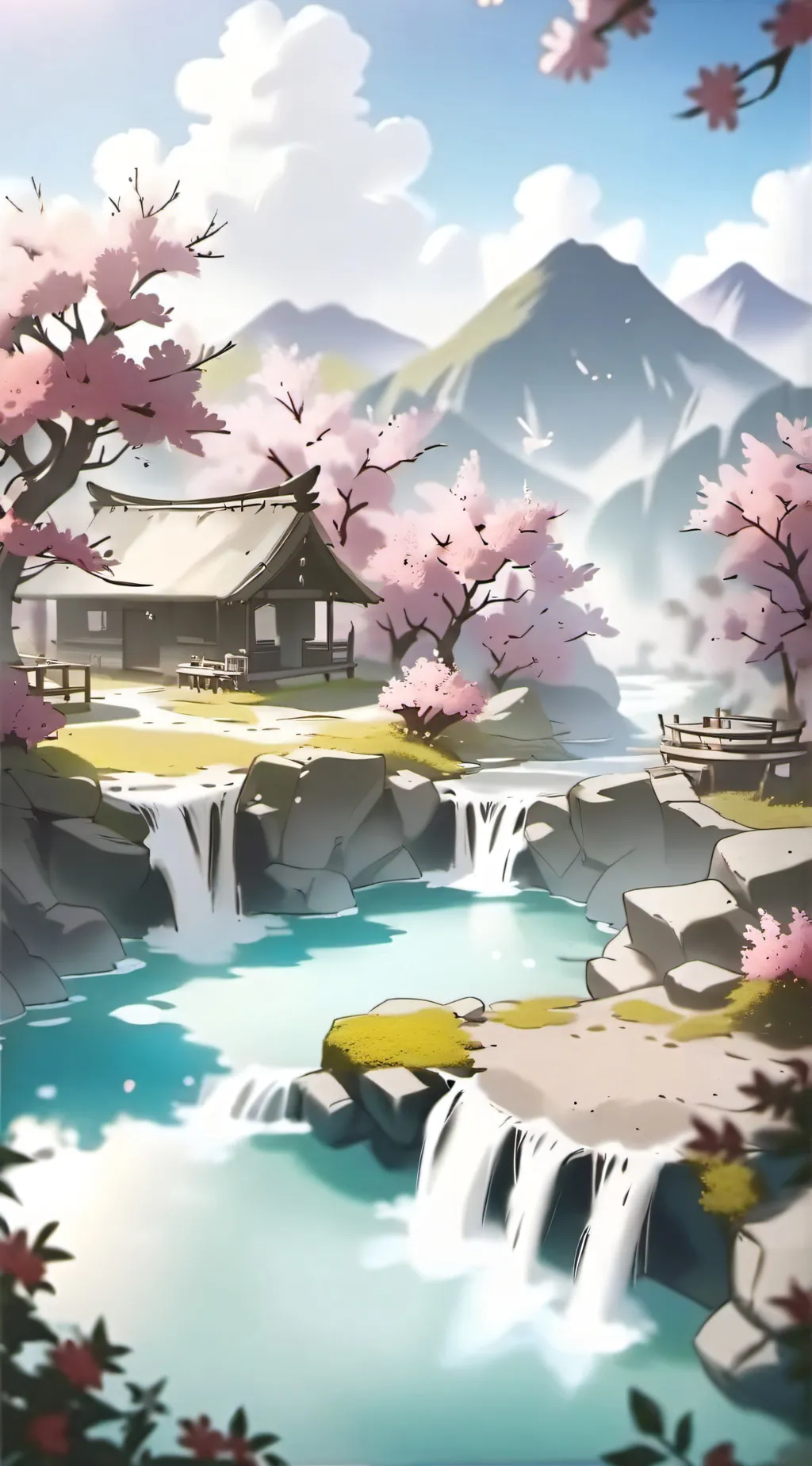 ai character: Kny hotsprings  background