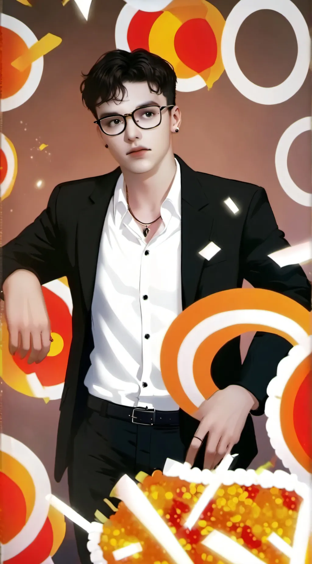 ai character: on fire meme background