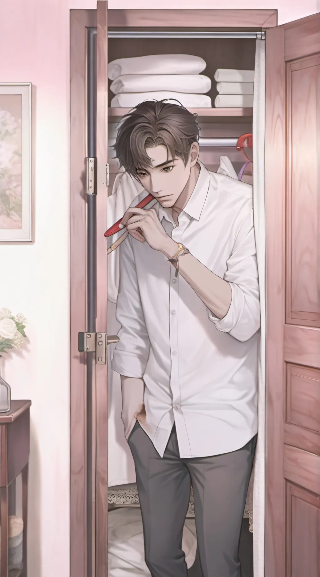 ai character: she traped you in  background