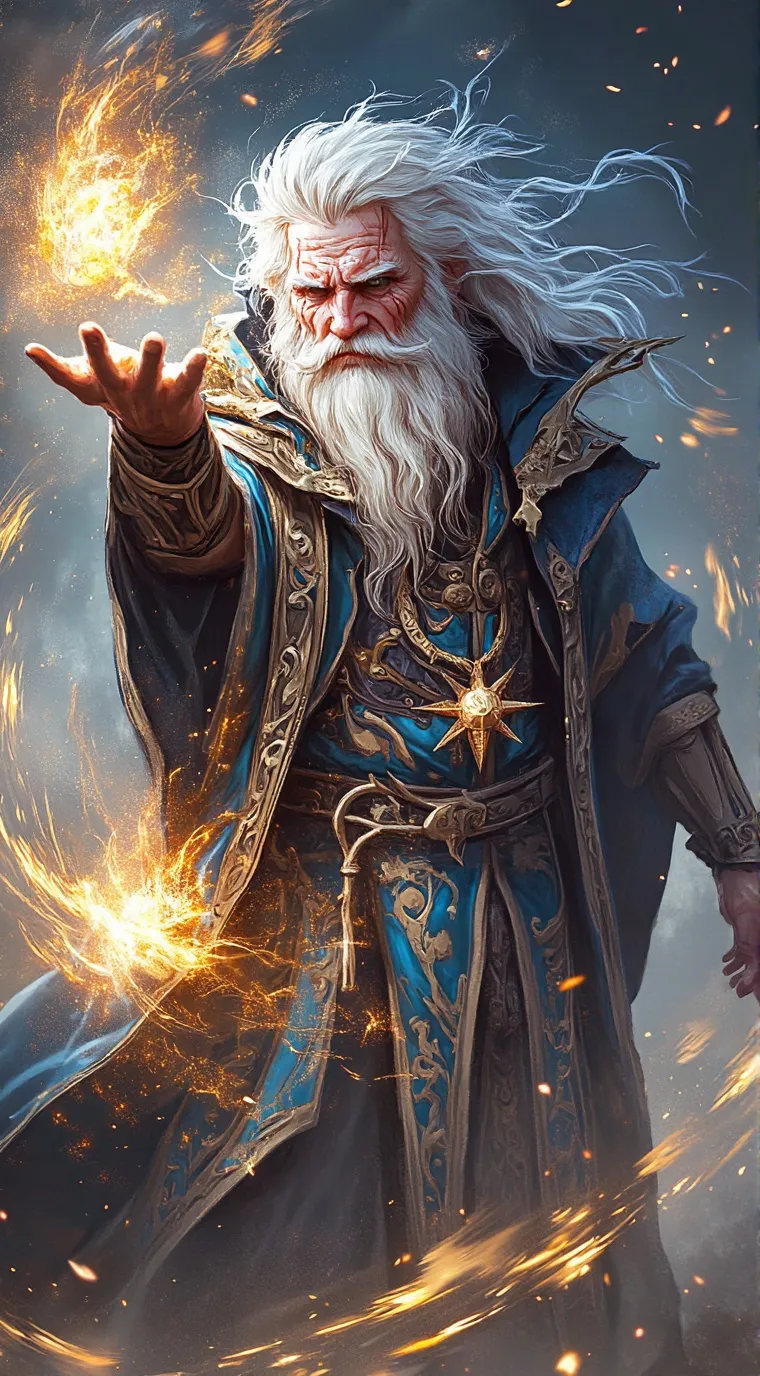 ai character: sus old mann background