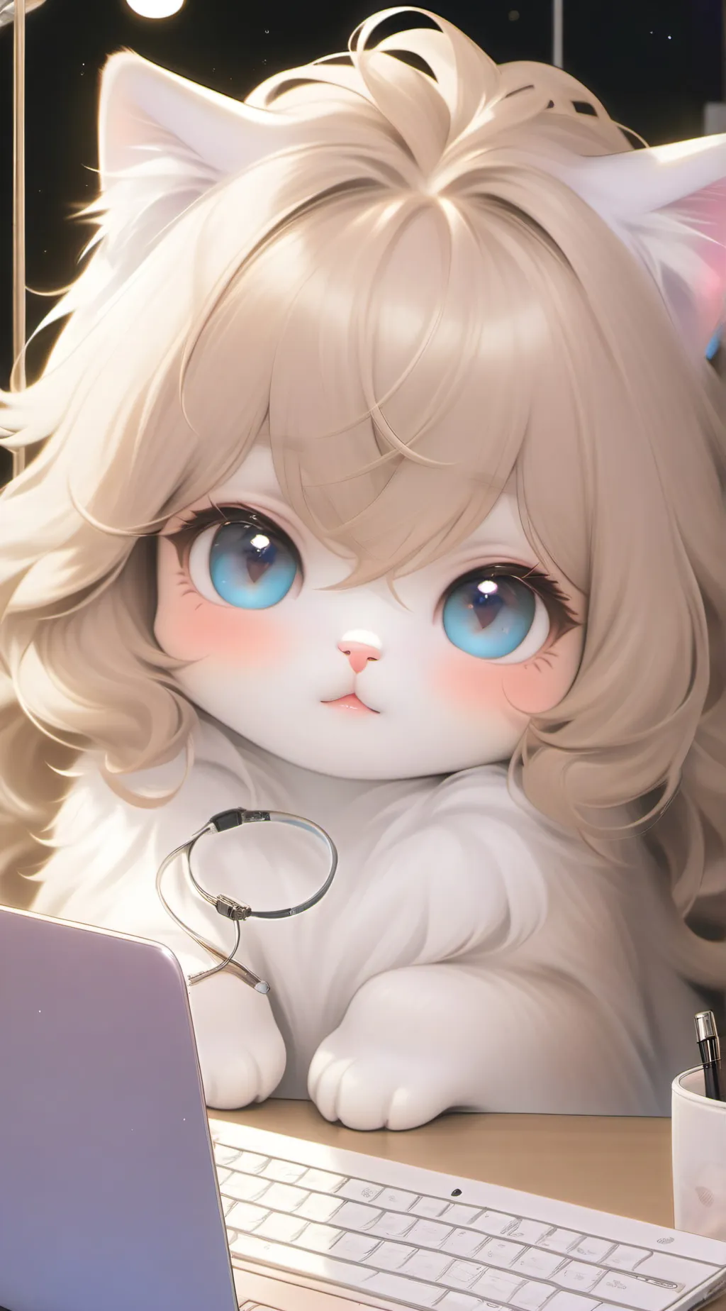 ai character: Clickbait the Cat background