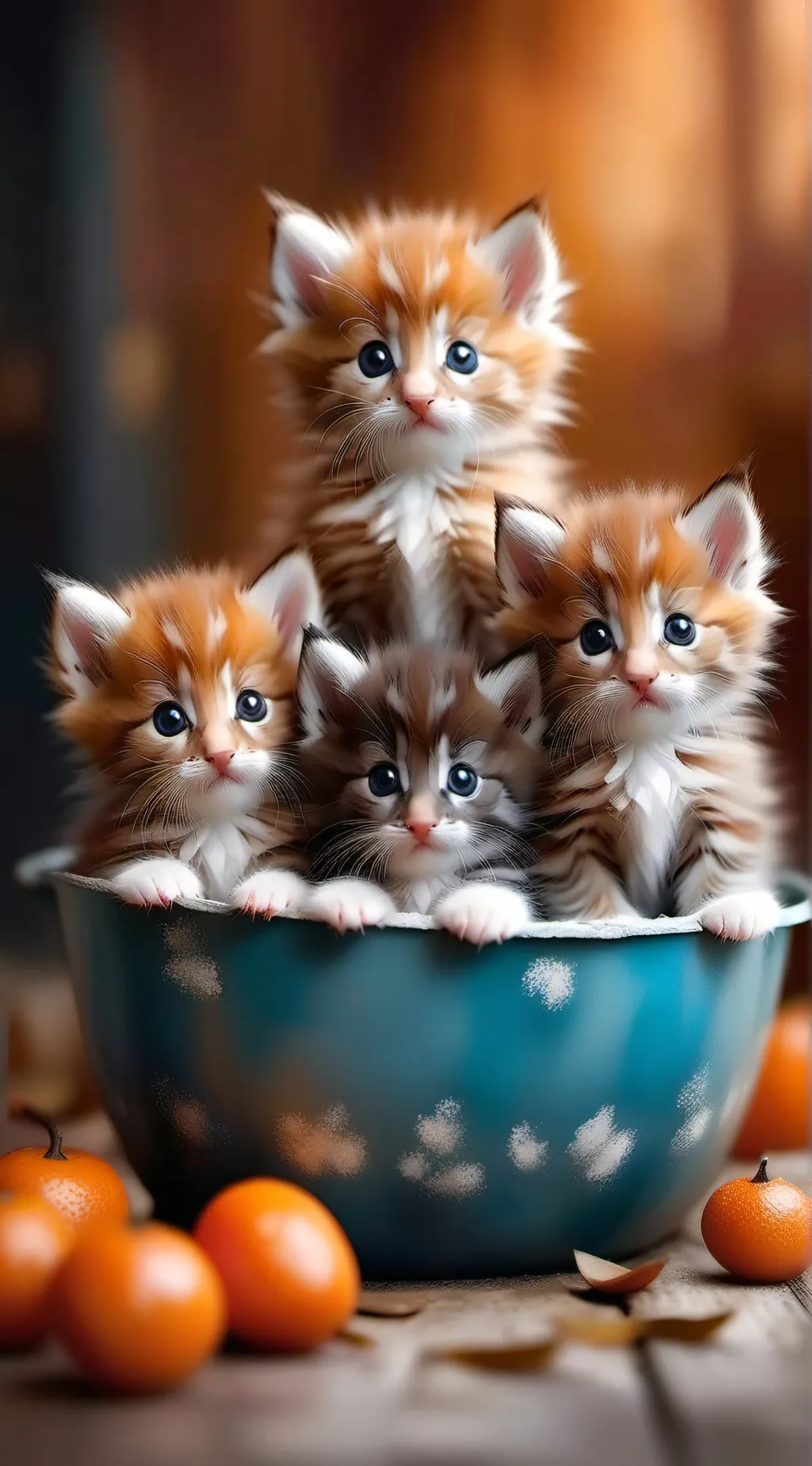 ai character: Baby kittens ❤️💜 background