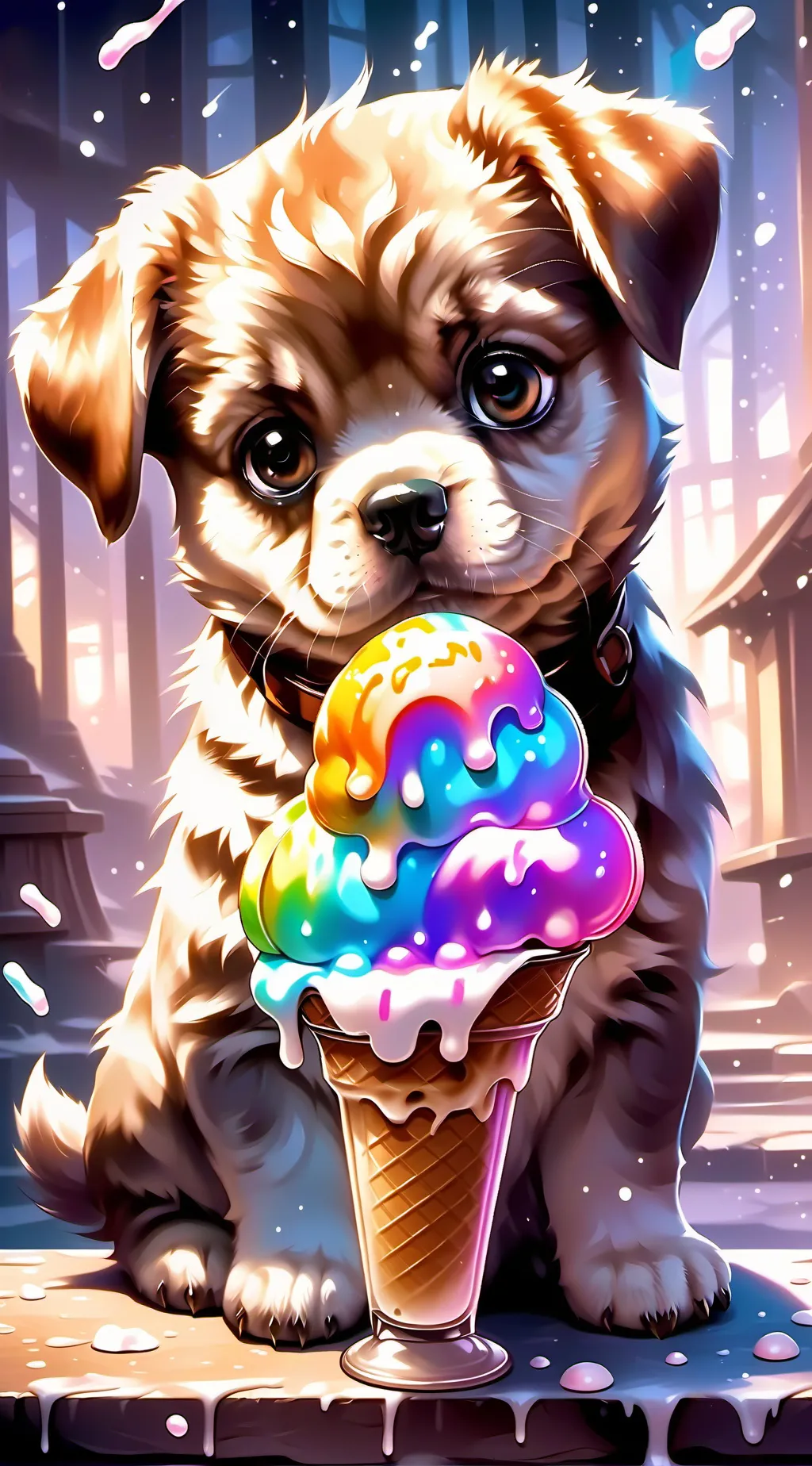 ai character: sad pup background