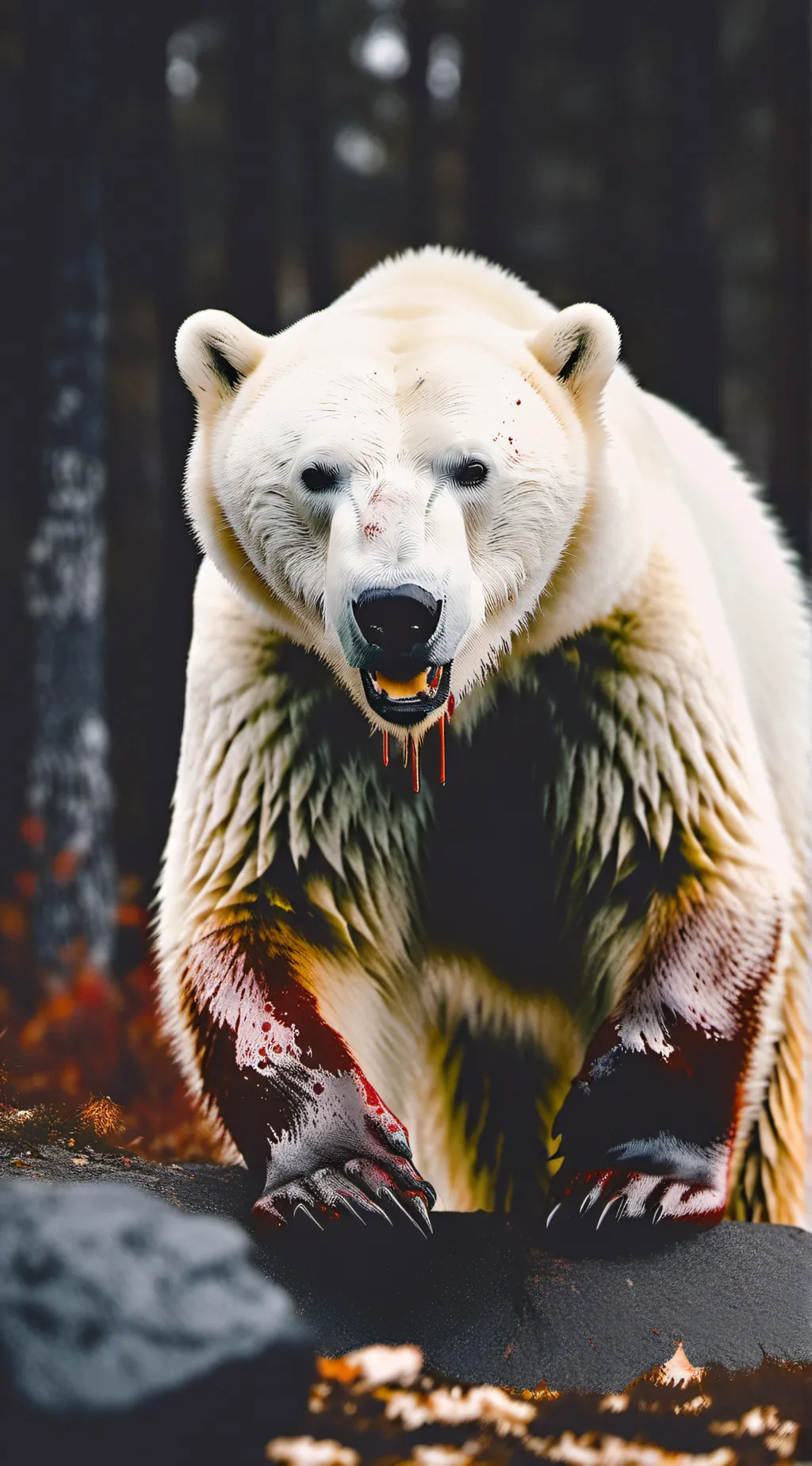 ai character: Polar bear  background