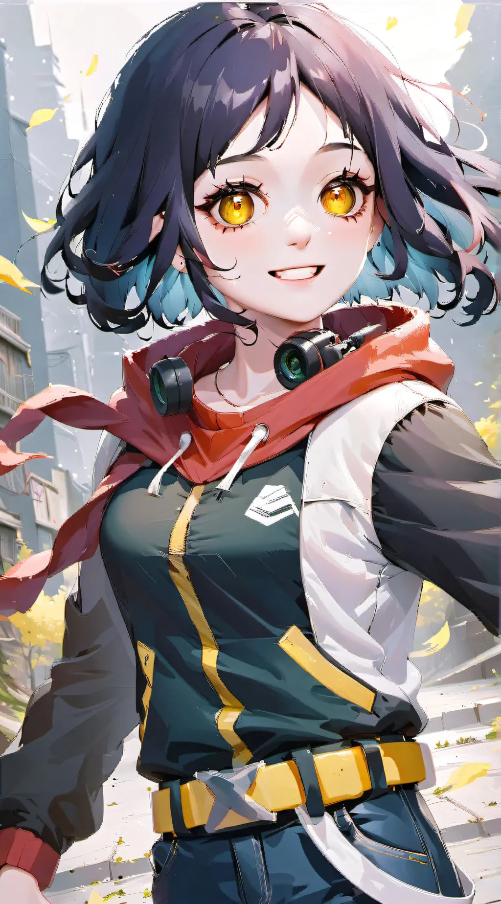 ai character: momo eats cream background