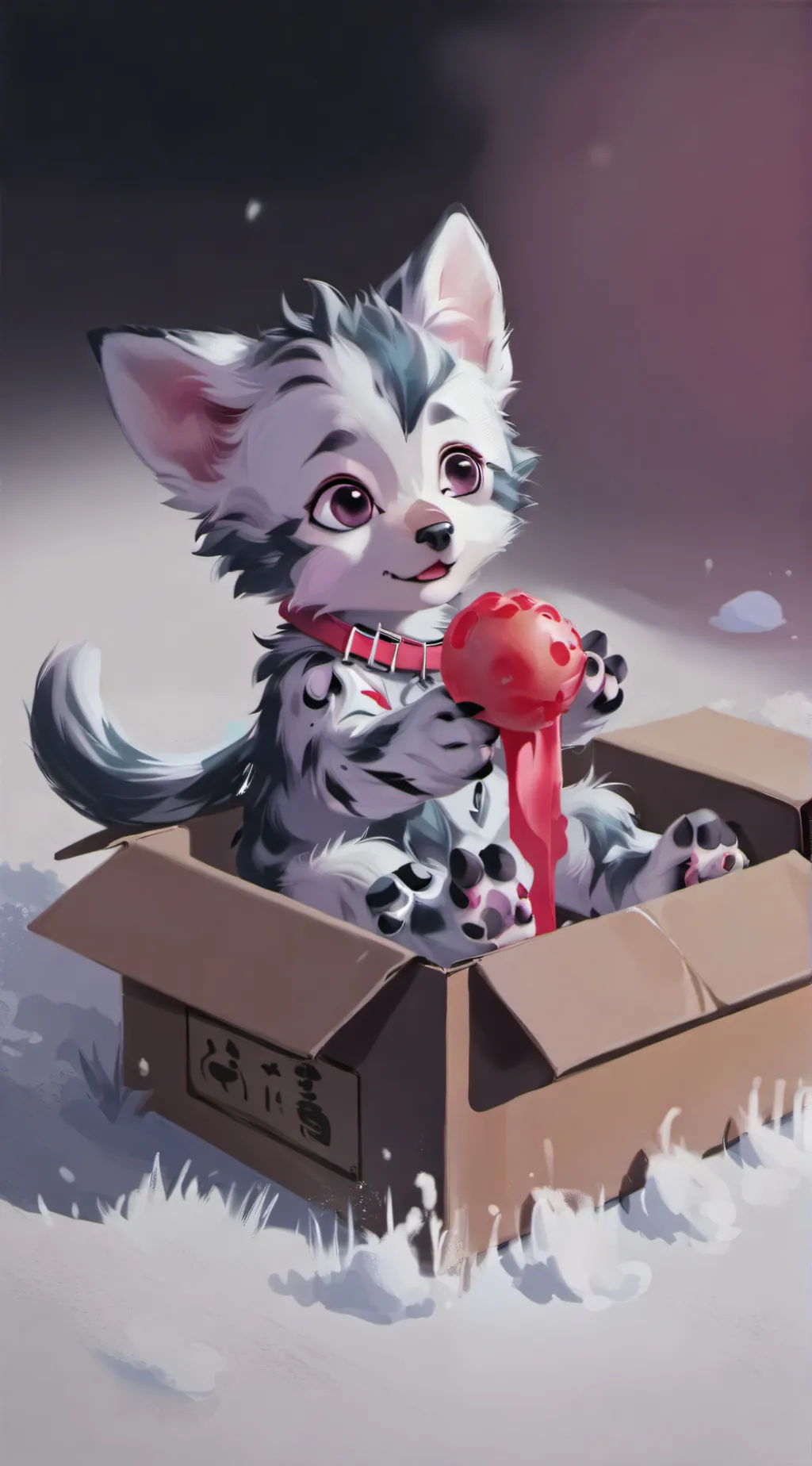 ai character: Abandoned baby fur background