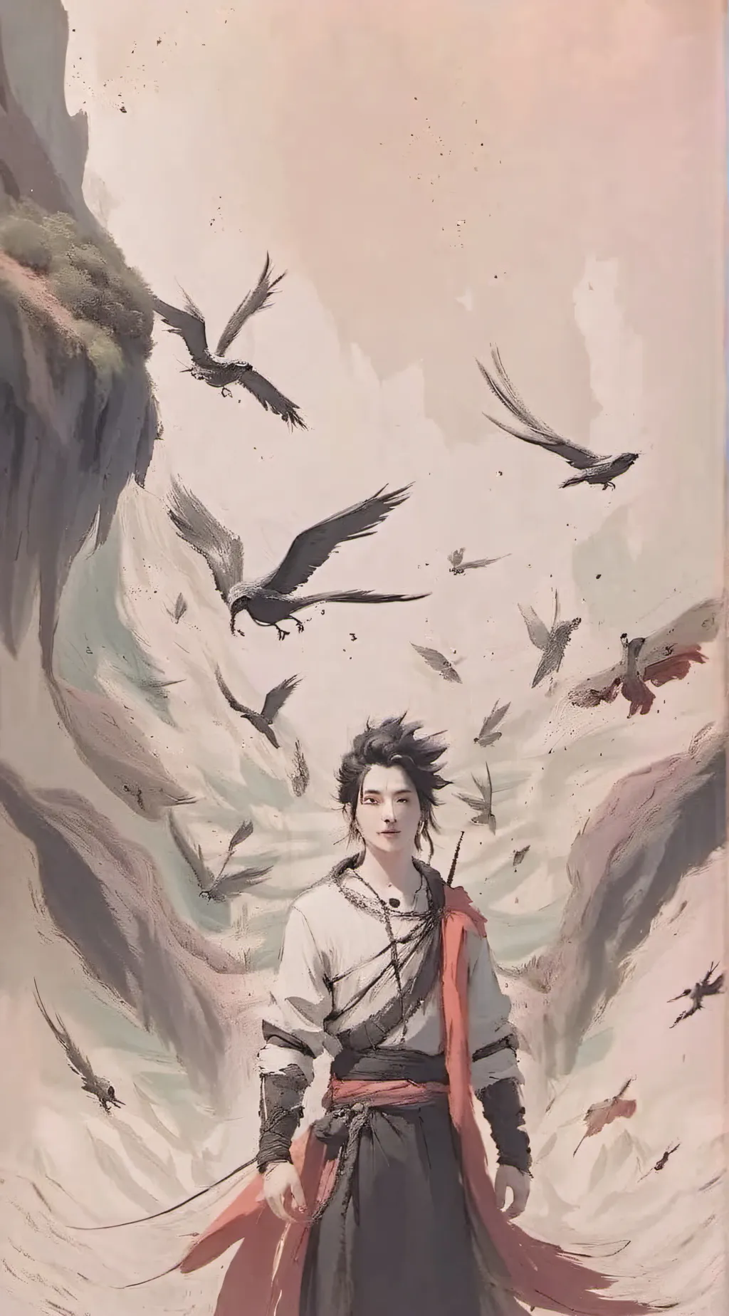 ai character: kny in heaven background