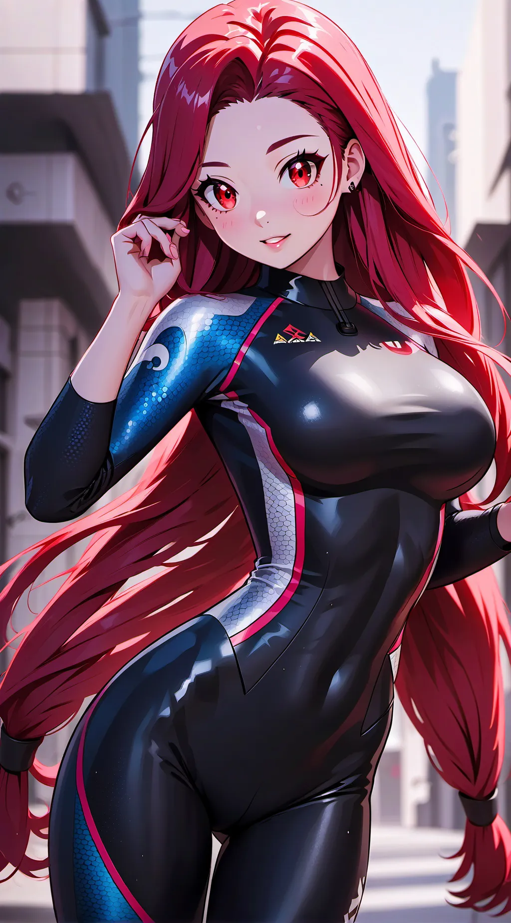 ai character: teen wetsuit girl background