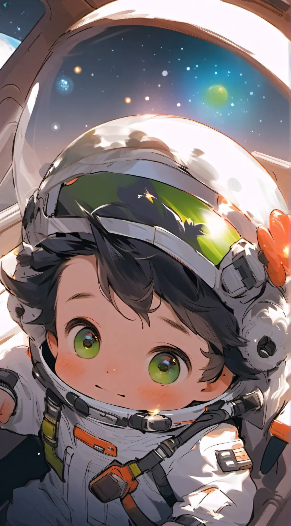 ai character: Space baby ⚫️ background