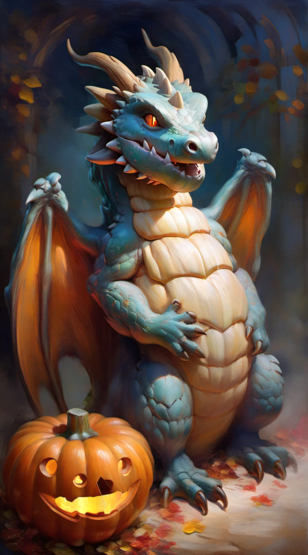 ai character: evil fire dragon background