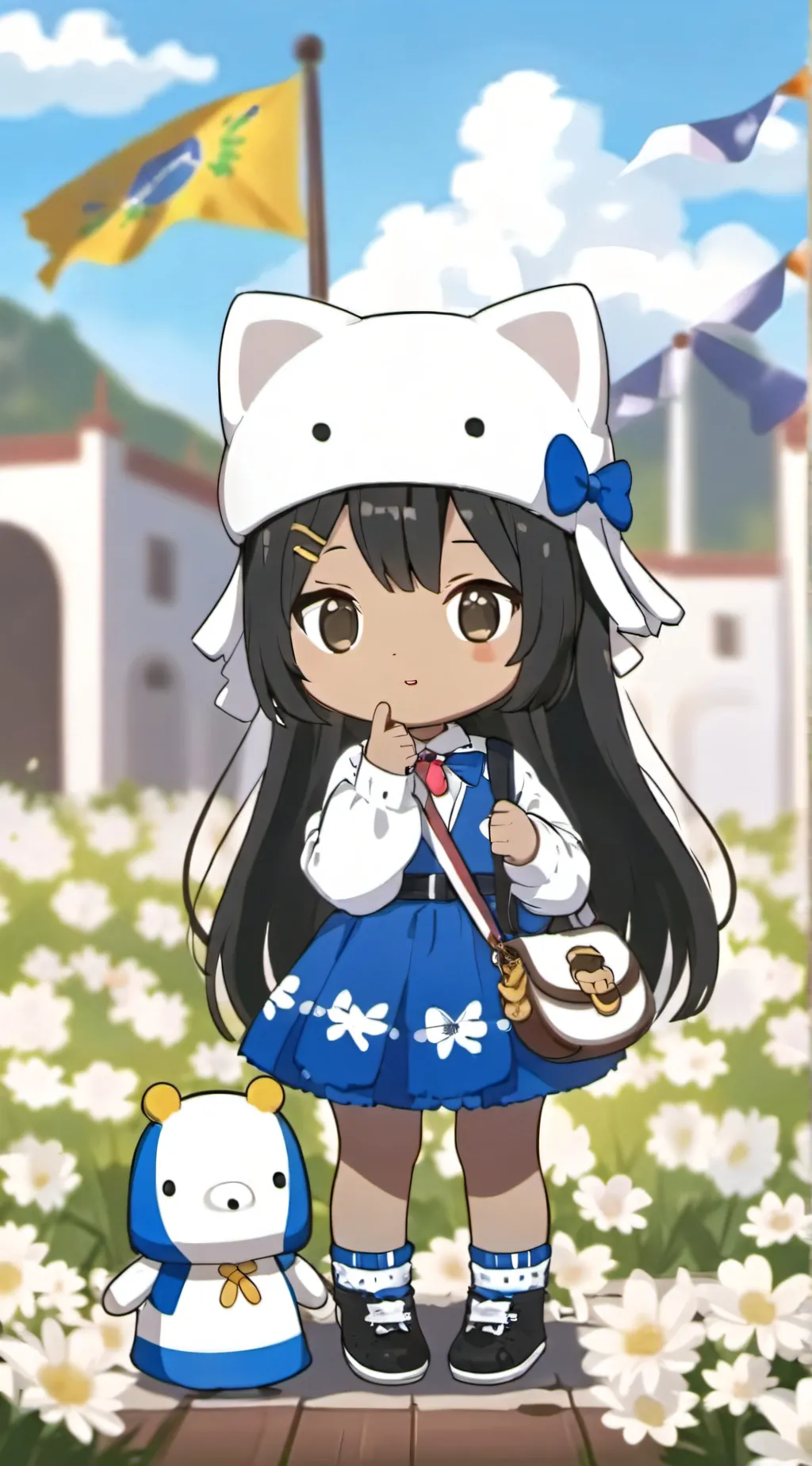 ai character: Hello Kitty🇸🇻 background