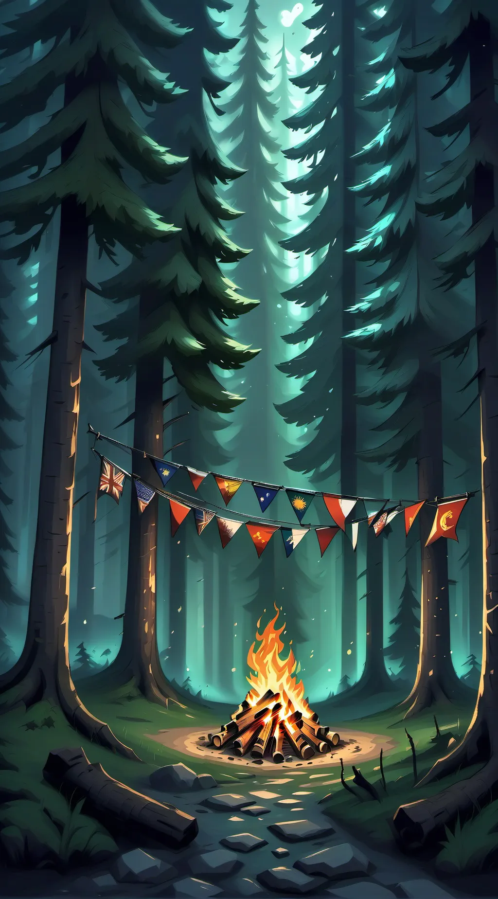 ai character: Country Camping background