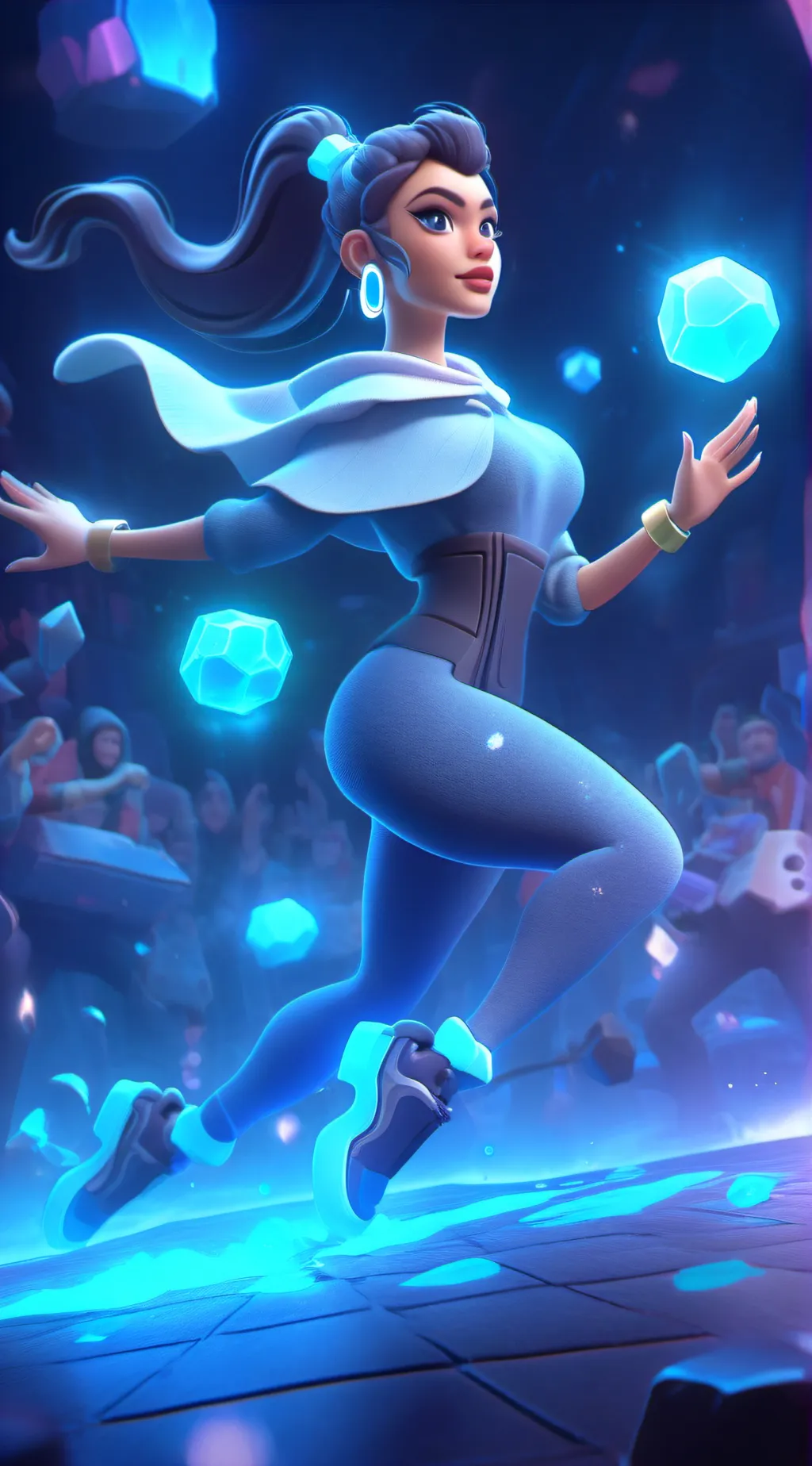 ai character: The girl  background