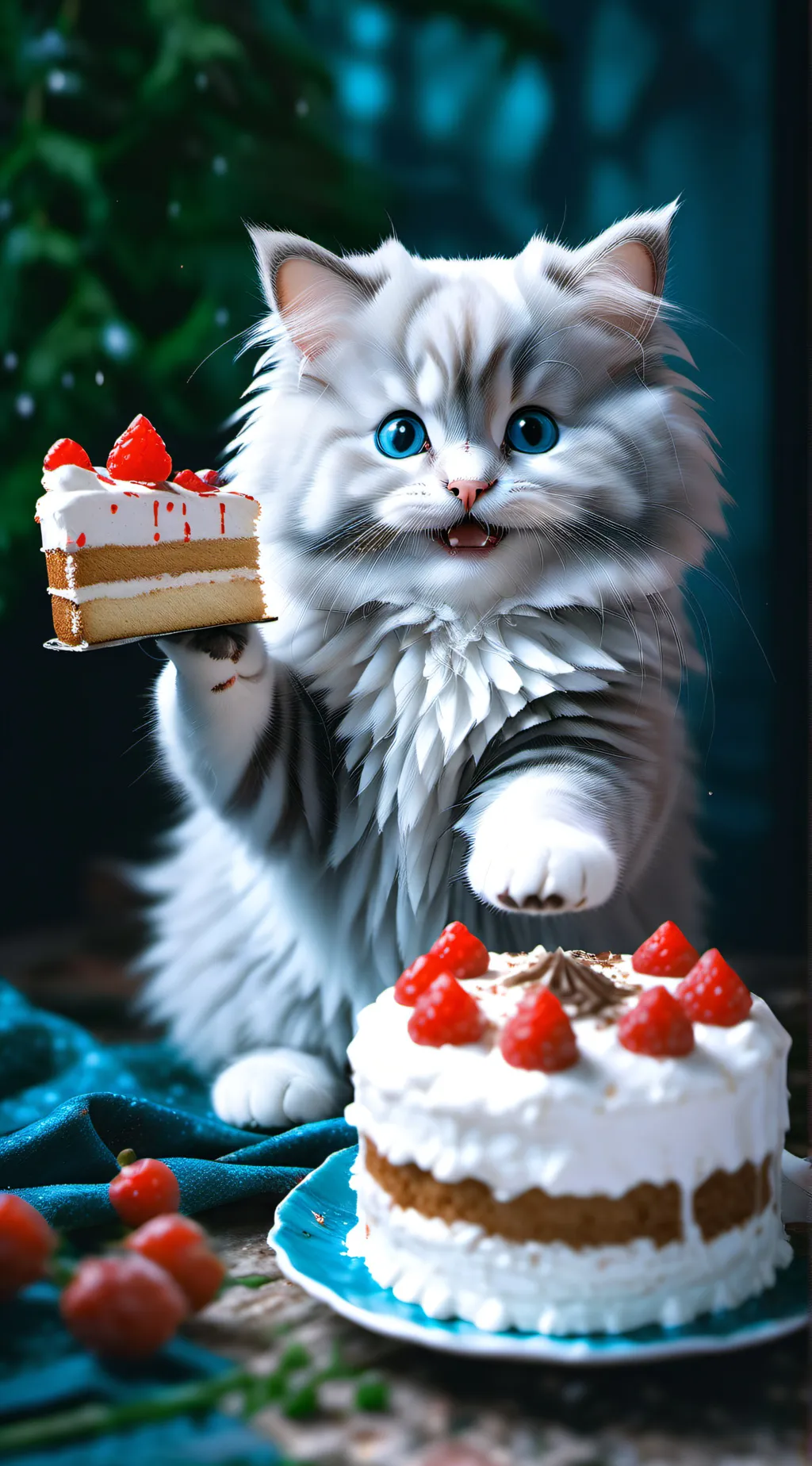 ai character: Fluffy’s birthday background