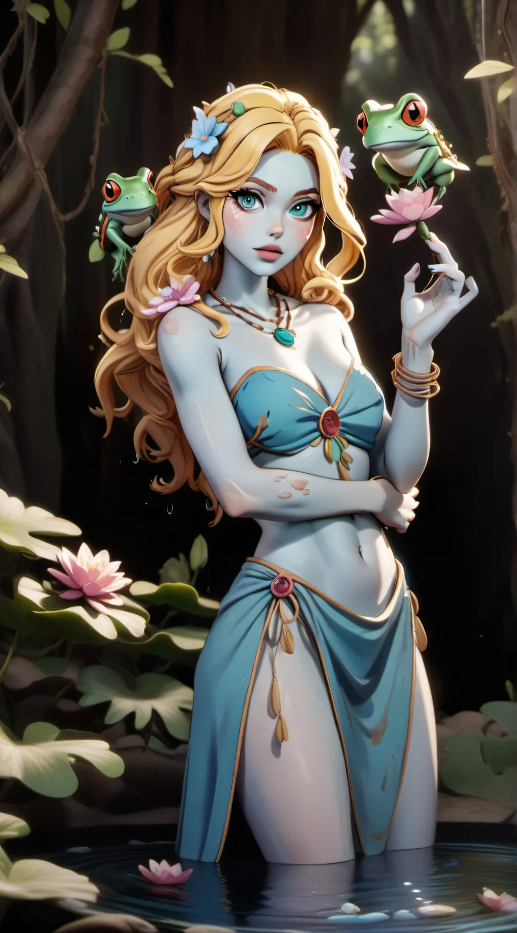 ai character: Lagoona Blue background