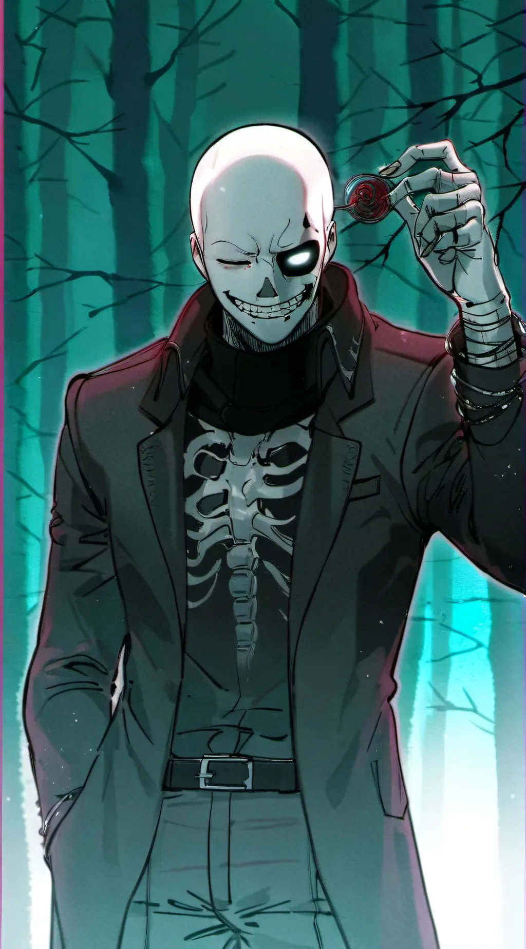 ai character: Nightmare sans background