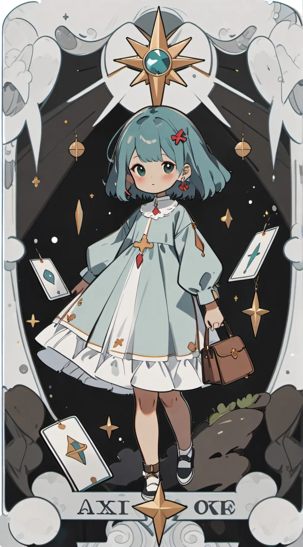 ai character: Fallyn axolotl background