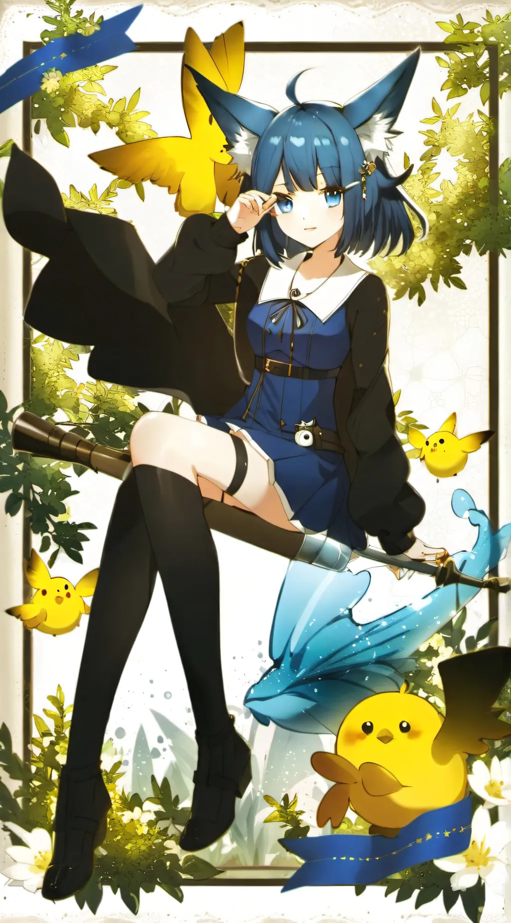 ai character: blue the Eevee background