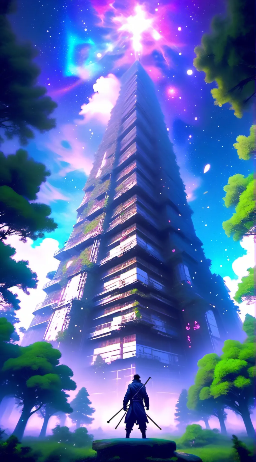 ai character: mha skyscraper background