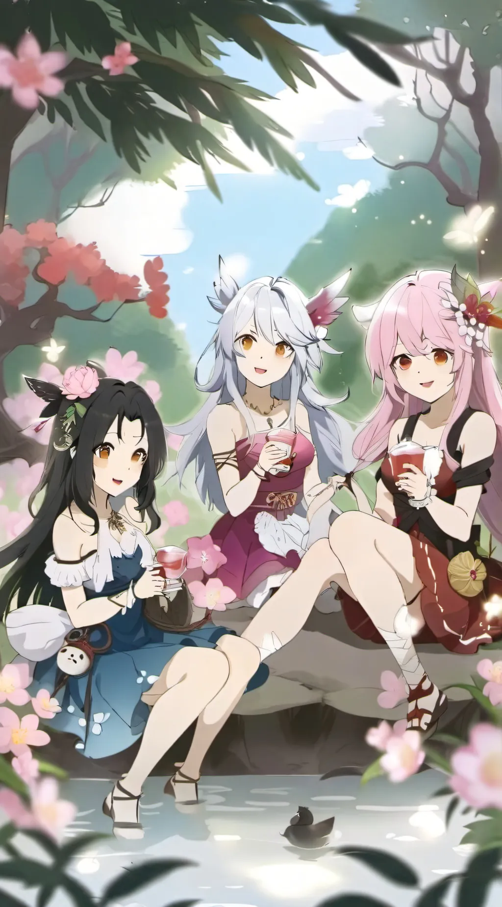 ai character: Asahi & Yae & Yuna background