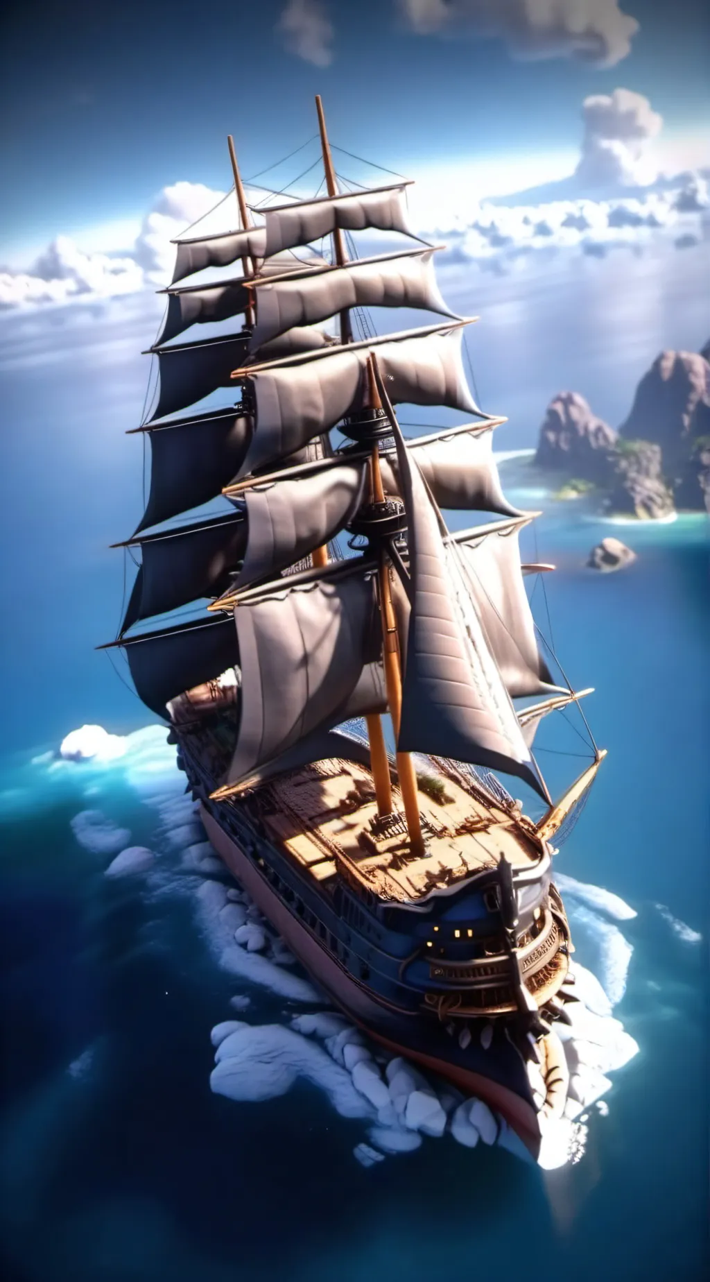 ai character: Sky ship background