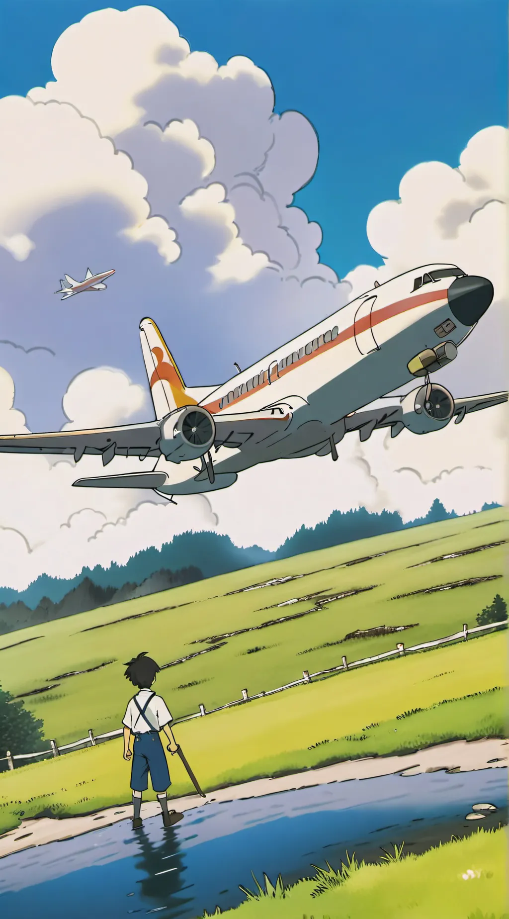 ai character: Plane crash  background