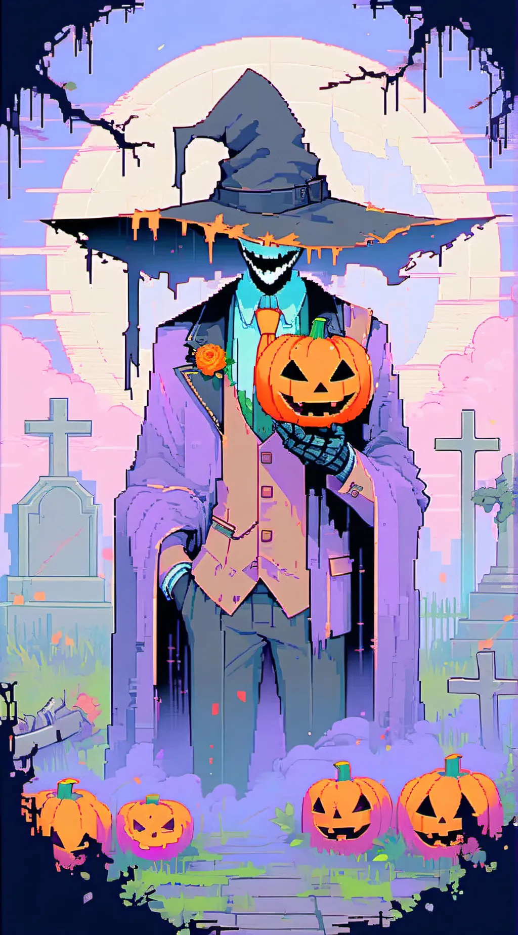 ai character: deadly scarecrow  background