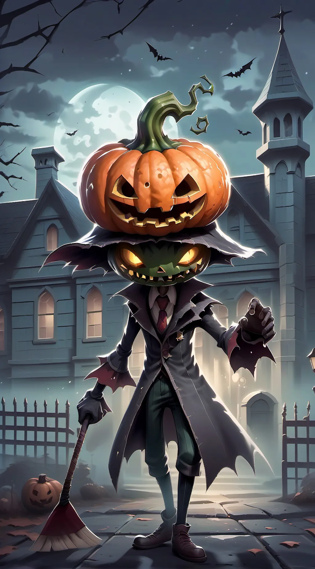 ai character: Pumpkin background