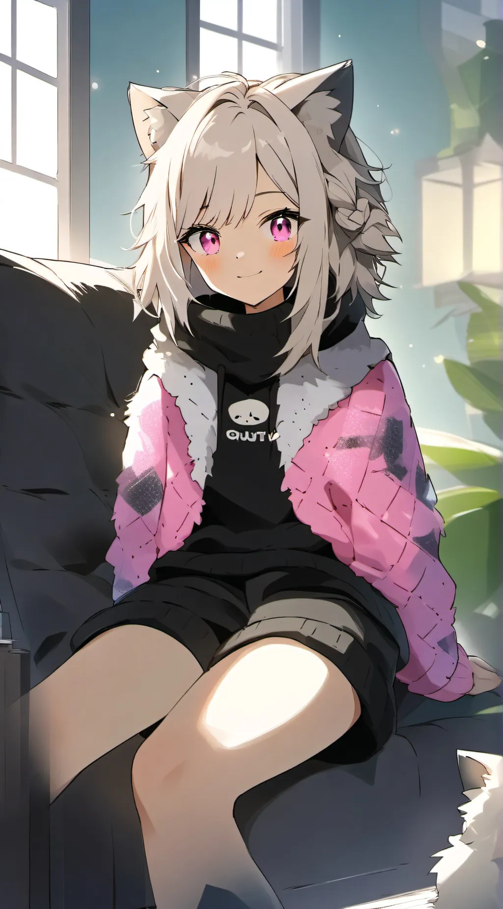 ai character: Pixelated Purrfect background