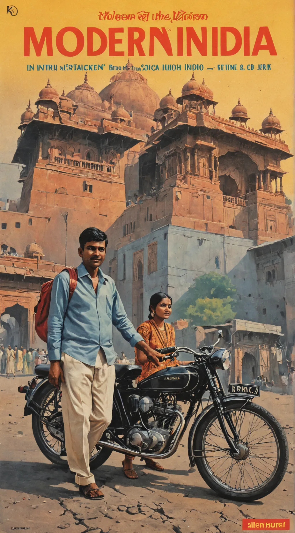 ai character: Modern IndiaPoster background