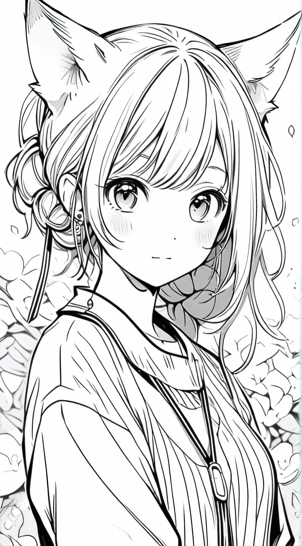 ai character: cute kitten girl  background