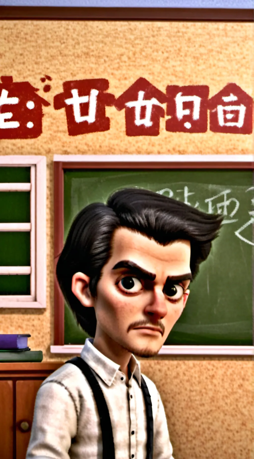 ai character: chaos classroom  background