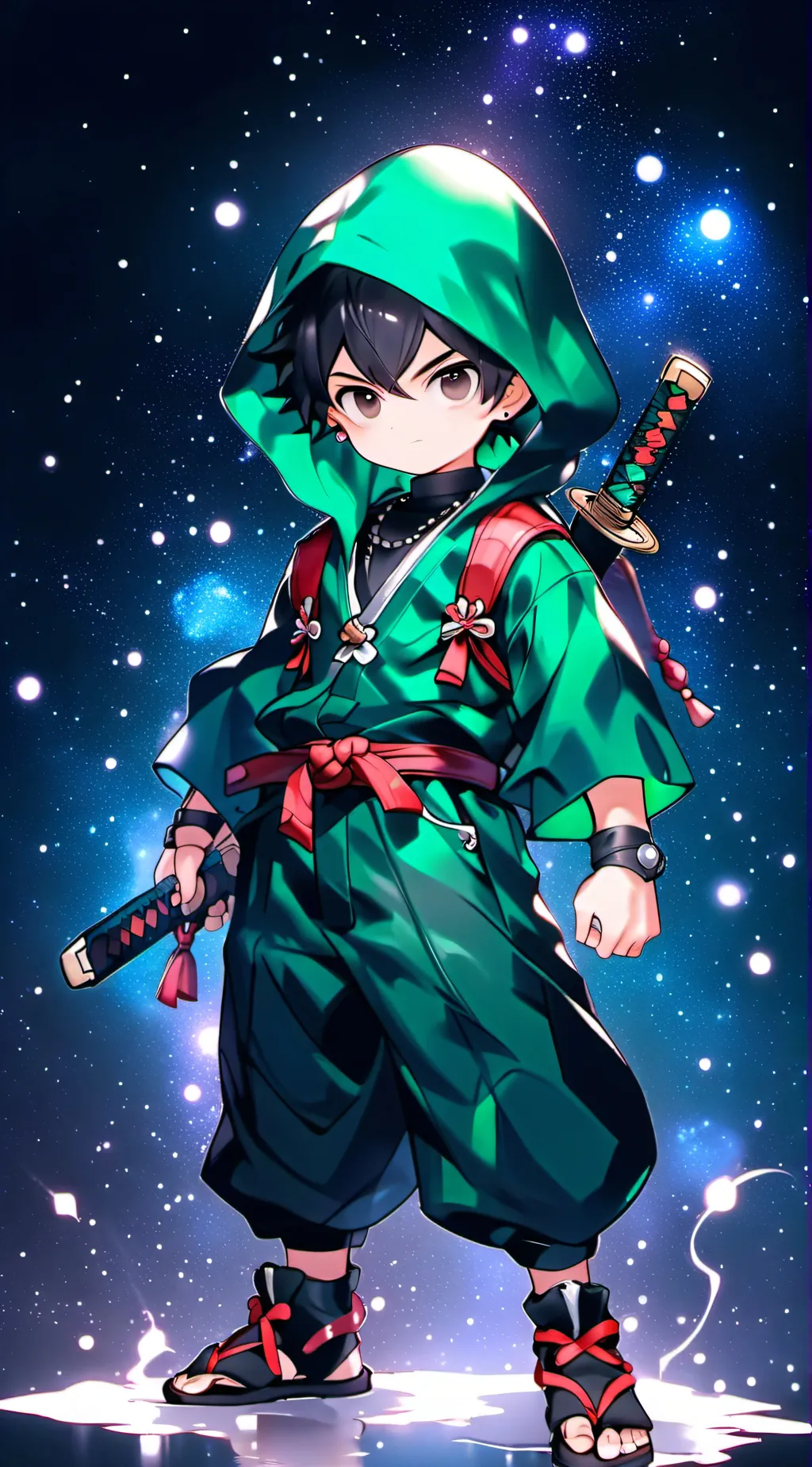 ai character: Sam Master ninja  background